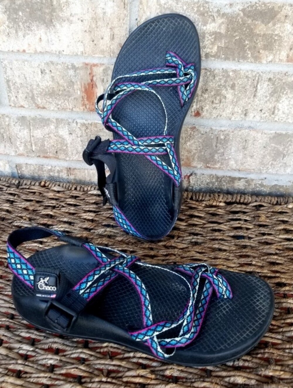 Chaco ZX/2 Colorado Windowpane Sandals (Women 9)Vibram Sole Strappy Multicolor